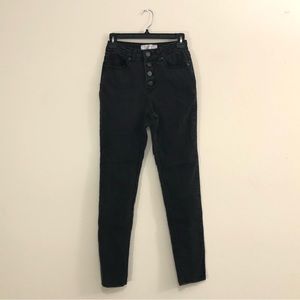 No Boundaries Size 3 Black Button Front Jeans Simple Skater Basic Emo Scene Fall